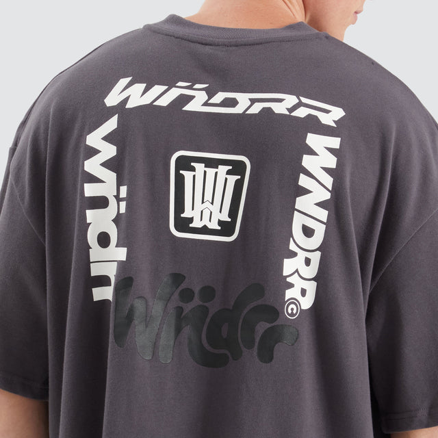 WNDRR All Out Heavy Weight Tee Charcoal