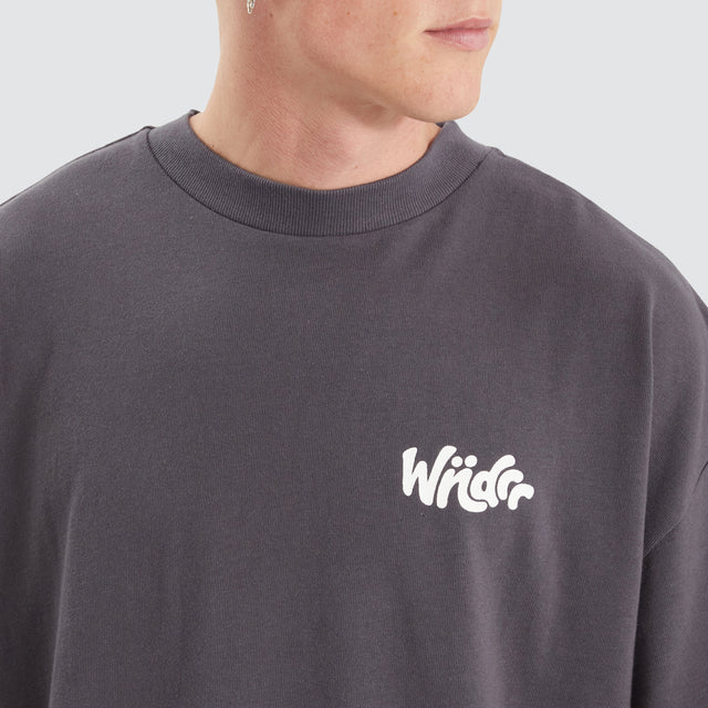 WNDRR All Out Heavy Weight Tee Charcoal
