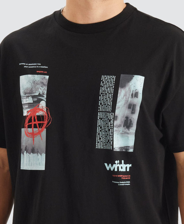 WNDRR Anarchy Box Fit T-Shirt Black