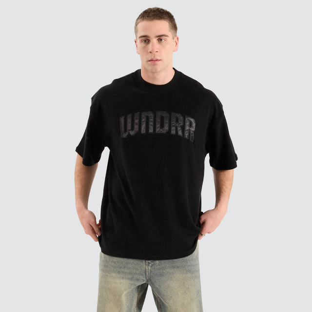 WNDRR Arch French Terry Tee Black