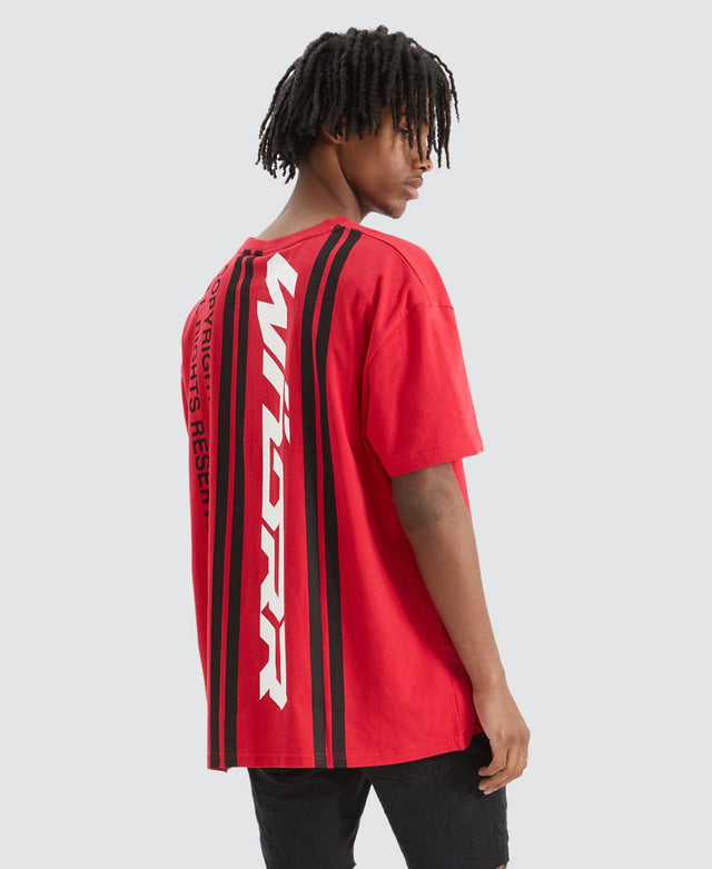 model wears Back off Box Fit T-Shirt Red T-Shirts Red - image 1