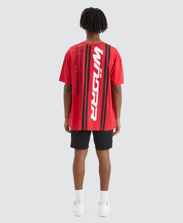 model wears Back off Box Fit T-Shirt Red T-Shirts Red - image 6