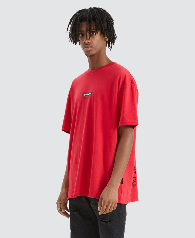 model wears Back off Box Fit T-Shirt Red T-Shirts Red - image 5