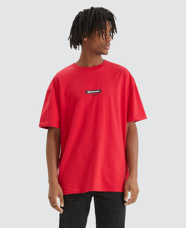 model wears Back off Box Fit T-Shirt Red T-Shirts Red - image 4
