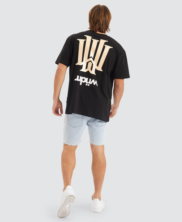 WNDRR CARTELLO BOX FIT TEE - BLACK BLACK