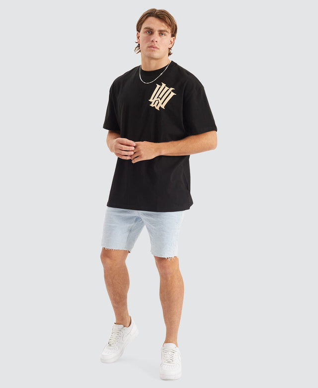 WNDRR CARTELLO BOX FIT TEE - BLACK BLACK