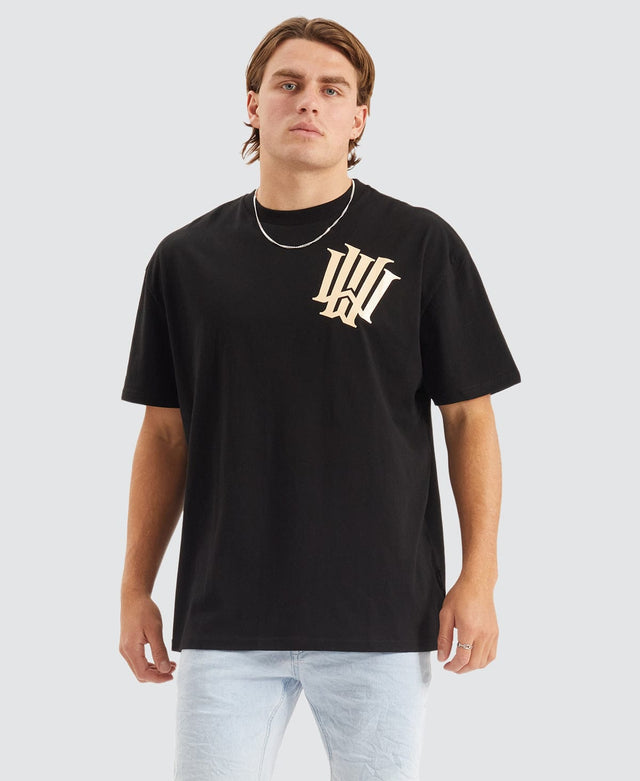 WNDRR CARTELLO BOX FIT TEE - BLACK BLACK