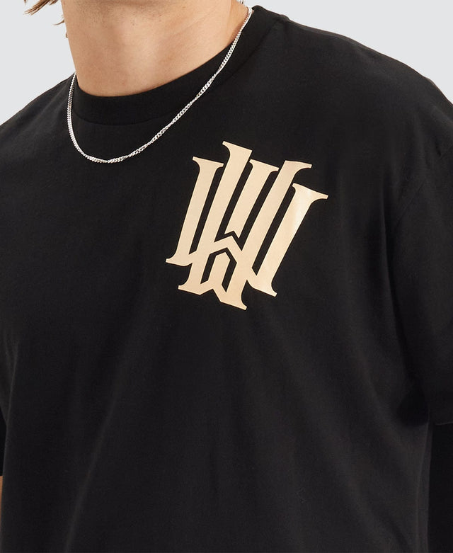 model wears Cartello Box Fit T-Shirt Black T-Shirts Black - image 2