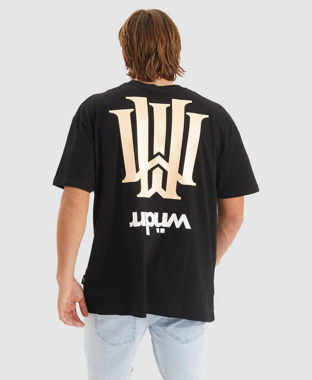 model wears Cartello Box Fit T-Shirt Black T-Shirts Black - image 1