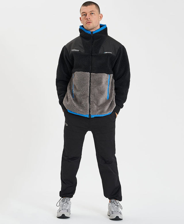 model wears Compound Sherpa Jacket Black/Grey Outerwear Black - image 5