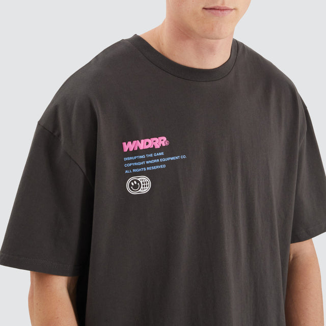 WNDRR Obscure Box Fit Tee Faded Black