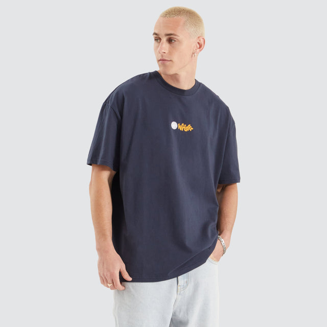 WNDRR Ricky Box Fit Tee Navy