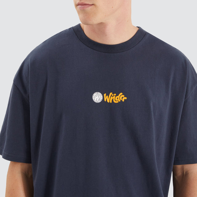 WNDRR Ricky Box Fit Tee Navy