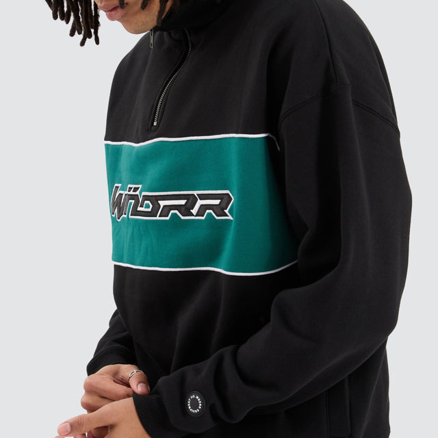 WNDRR Solitude 1/4 Zip Panel Sweat Black