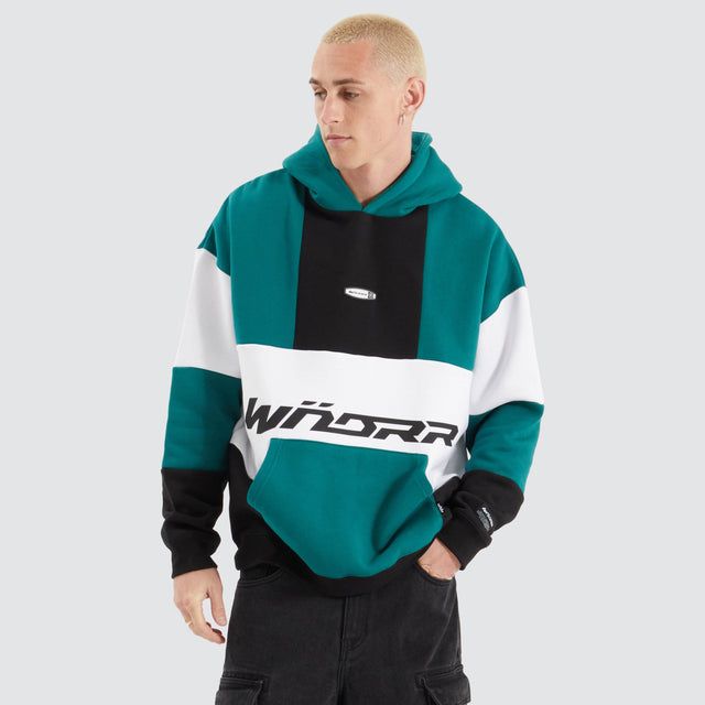 WNDRR Solitude Panel Hood Sweat Black/ Teal