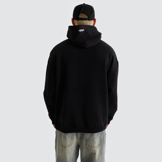 model wears Tone Hood Sweat Black Hoodies Black - image 5