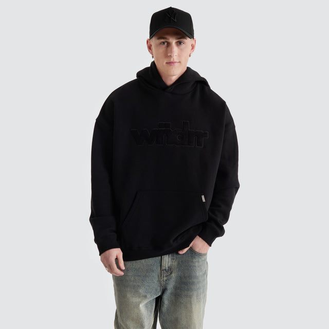 model wears Tone Hood Sweat Black Hoodies Black - image 1