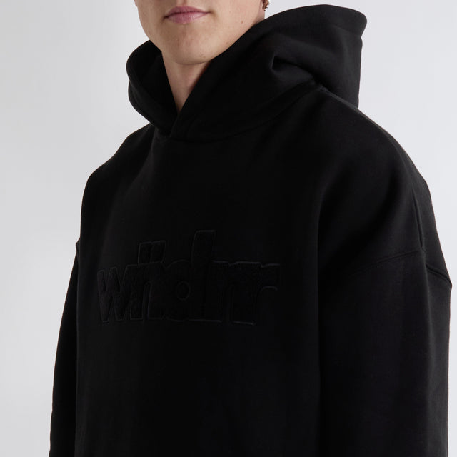 model wears Tone Hood Sweat Black Hoodies Black - image 3