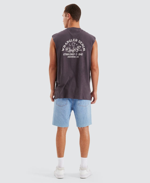 Wrangler Serpent Stamp Muscle Tee Slate Grey