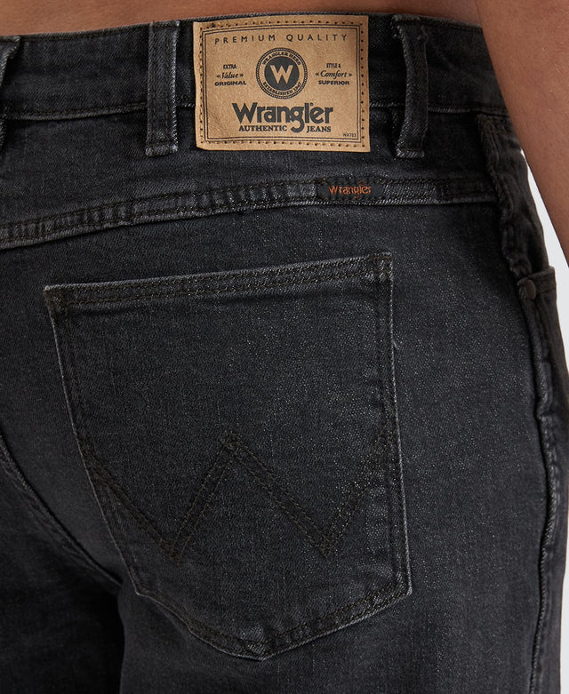 model wears Sid Straight Leg Smoke Stack Black Jeans Pants Black - image 3