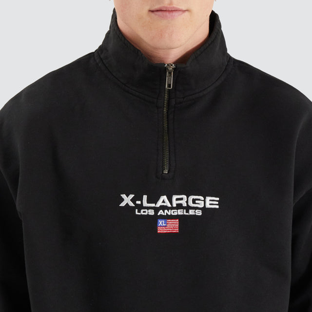 XLarge Quarter Zip Crew Pigment Black