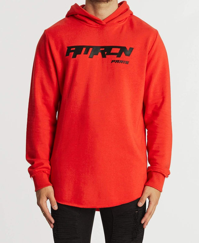 Americain Agite Dual Curved Hoodie Red