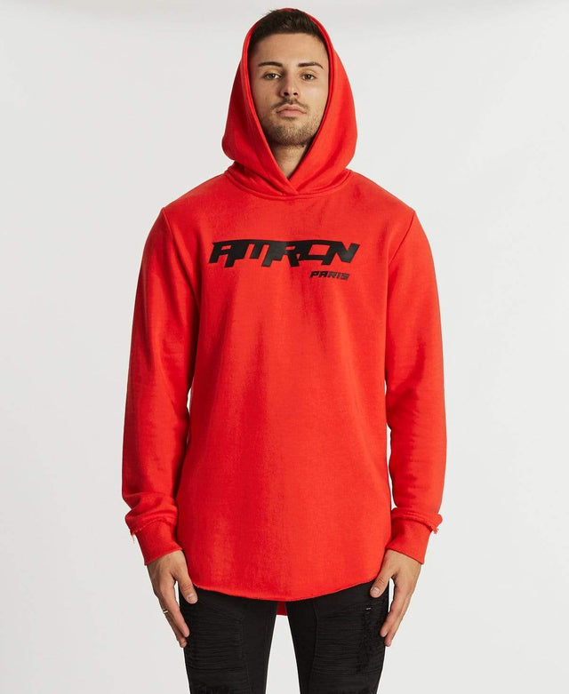 Americain Agite Dual Curved Hoodie Red