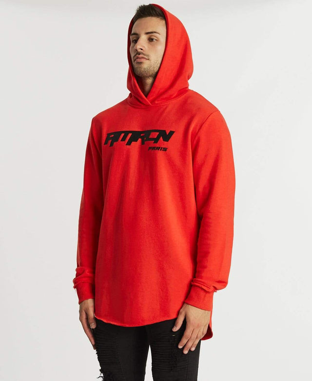 Americain Agite Dual Curved Hoodie Red