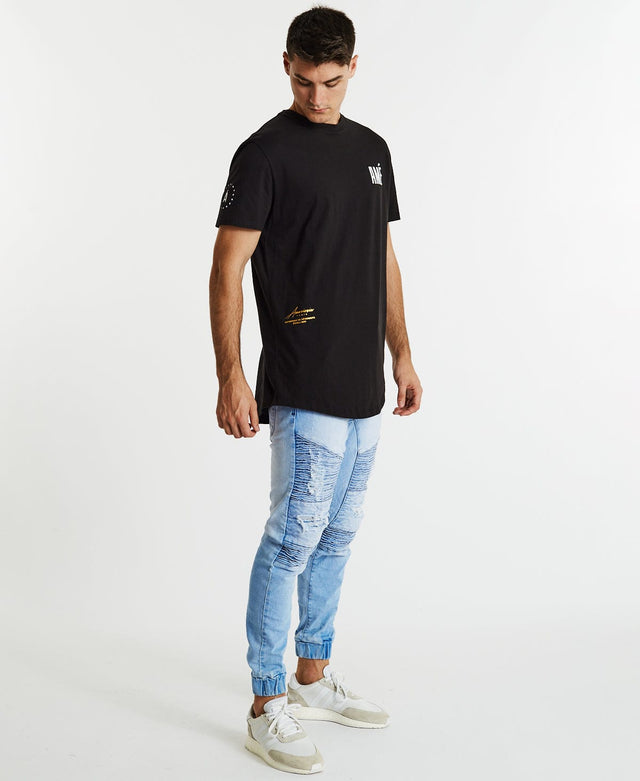 Americain Cris Dual Curved T-Shirt Jet Black