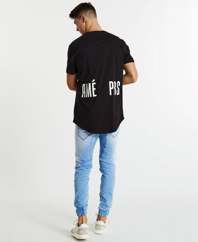 Americain Cris Dual Curved T-Shirt Jet Black