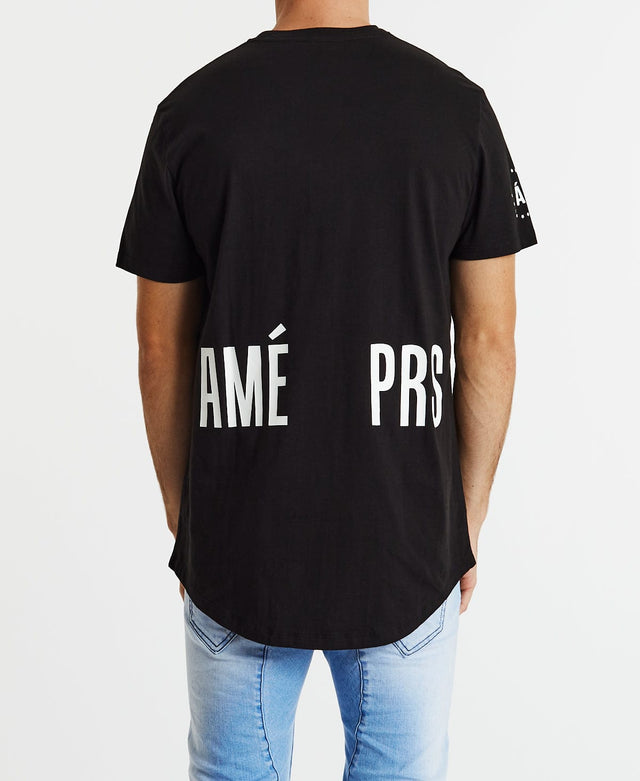 Americain Cris Dual Curved T-Shirt Jet Black