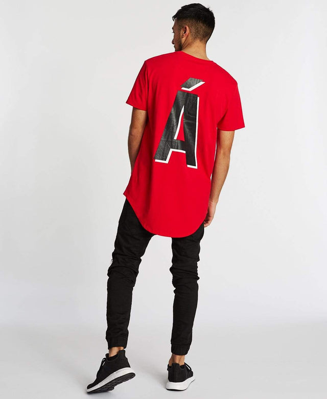 Americain Exchange Dual Curved T-Shirt Crimson Red