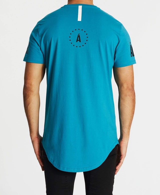 Americain Flou Dual Curved T-Shirt Pagoda Blue
