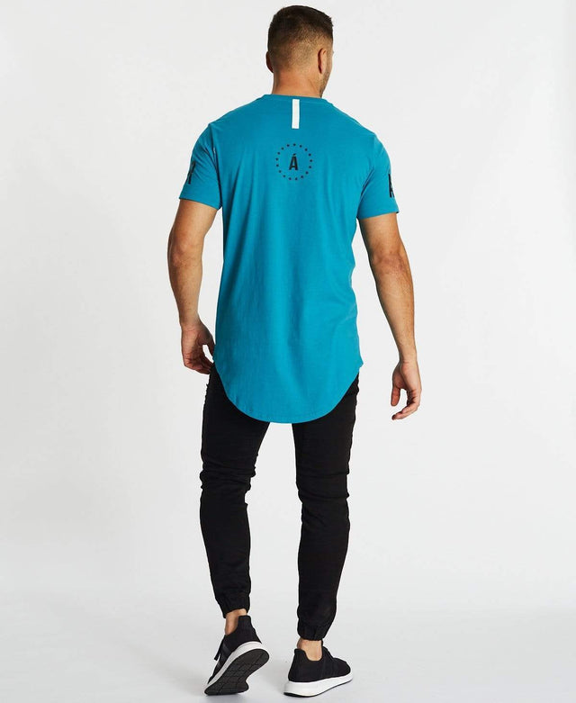 Americain Flou Dual Curved T-Shirt Pagoda Blue