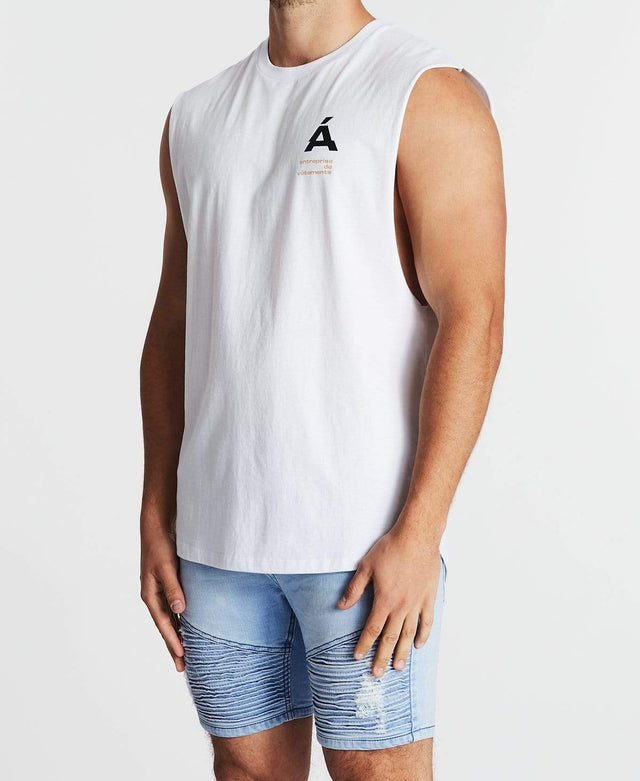 Americain Le Meilleur Scoop Back Muscle Tee White