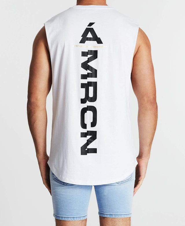 Americain Le Meilleur Scoop Back Muscle Tee White