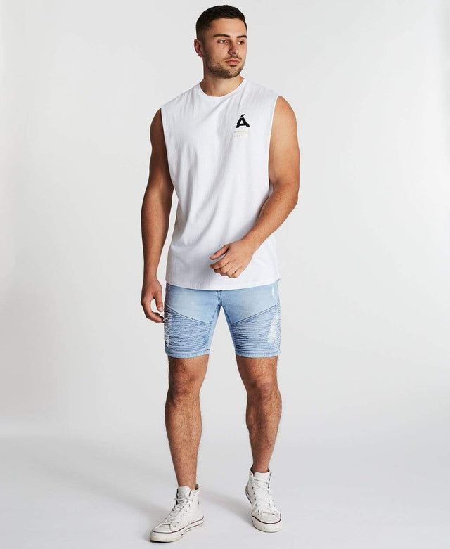 Americain Le Meilleur Scoop Back Muscle Tee White