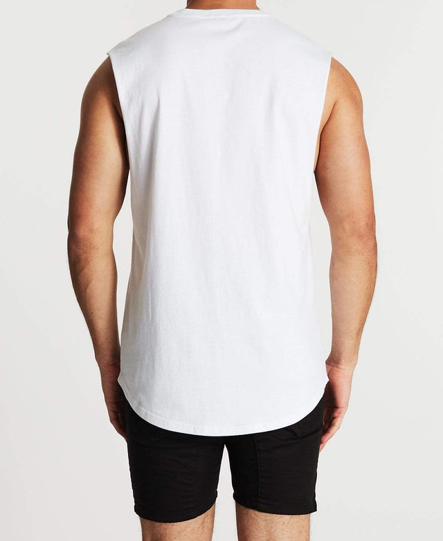 Americain Mondial Scoop Back Muscle Tee White