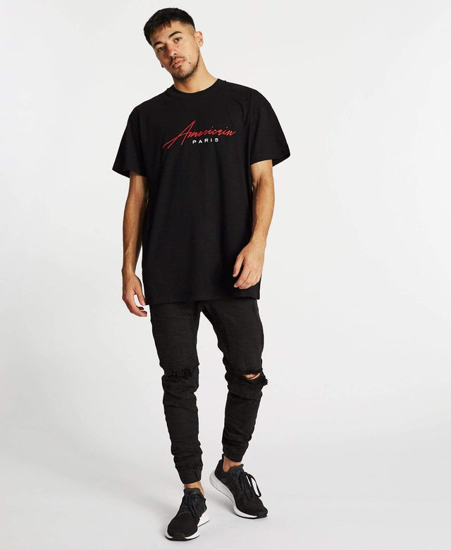 Americain Recompense Box Fit T-Shirt Jet Black
