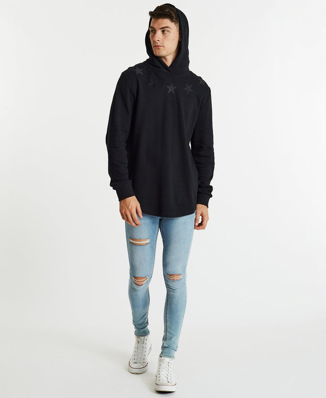 Americain Reverencieux Dual Curved Hoodie Jet Black