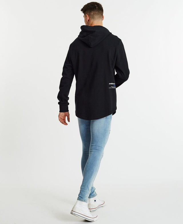 Americain Reverencieux Dual Curved Hoodie Jet Black