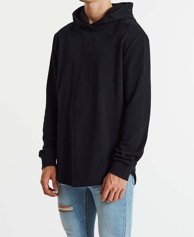 Americain Reverencieux Dual Curved Hoodie Jet Black