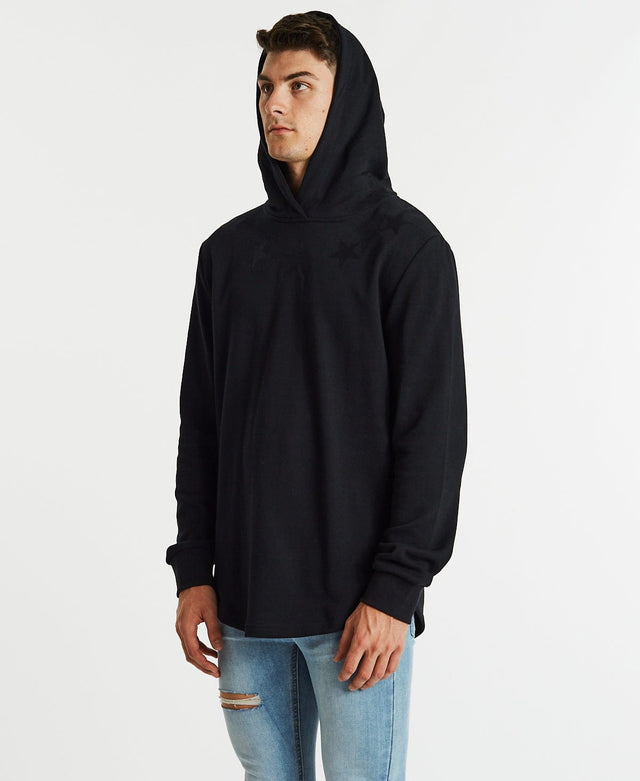 Americain Reverencieux Dual Curved Hoodie Jet Black