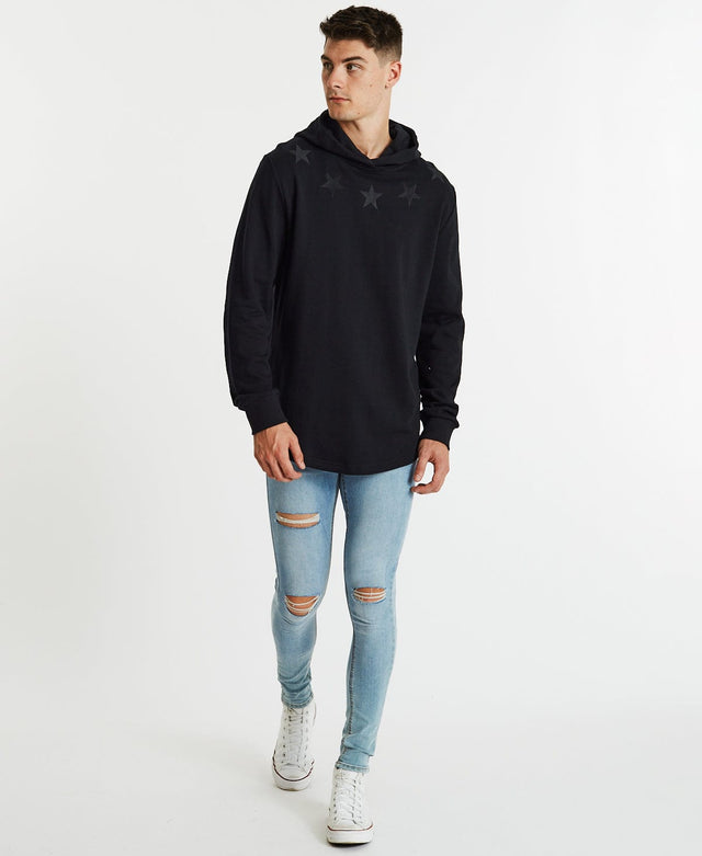 Americain Reverencieux Dual Curved Hoodie Jet Black