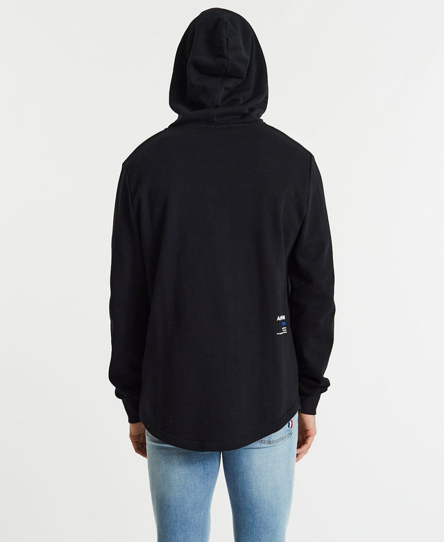 Americain Reverencieux Dual Curved Hoodie Jet Black