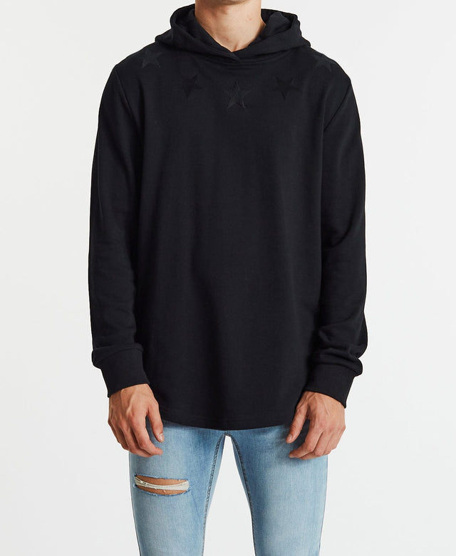 Americain Reverencieux Dual Curved Hoodie Jet Black