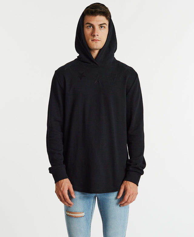 Americain Reverencieux Dual Curved Hoodie Jet Black