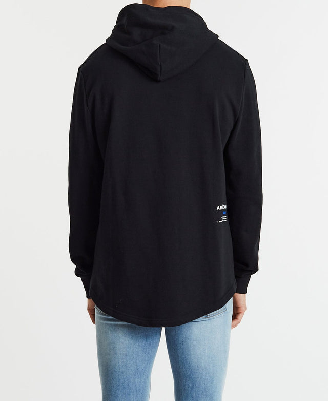 Americain Reverencieux Dual Curved Hoodie Jet Black