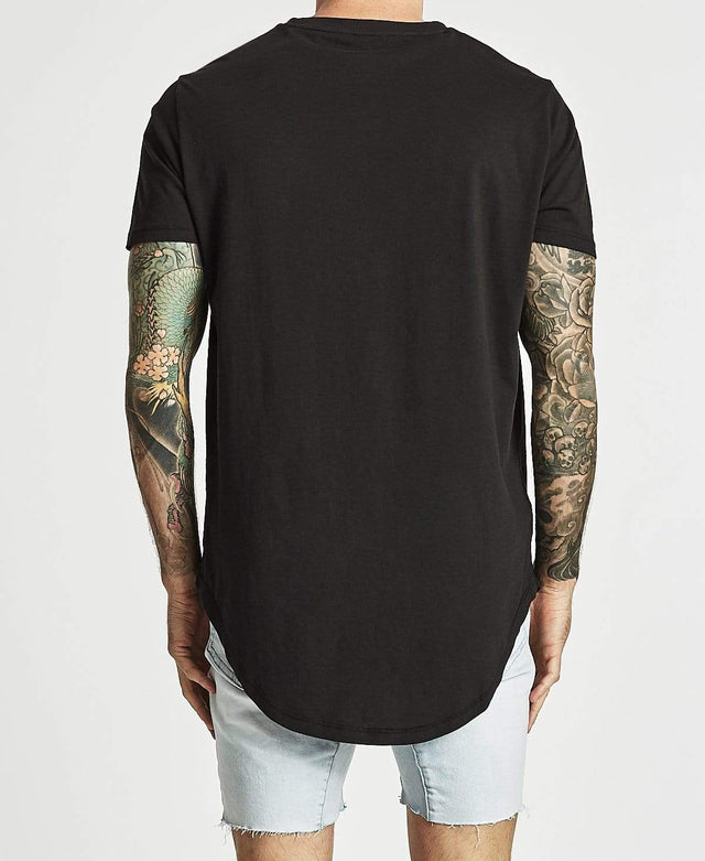 Americain Royaume Curved Hem T-Shirt Jet Black