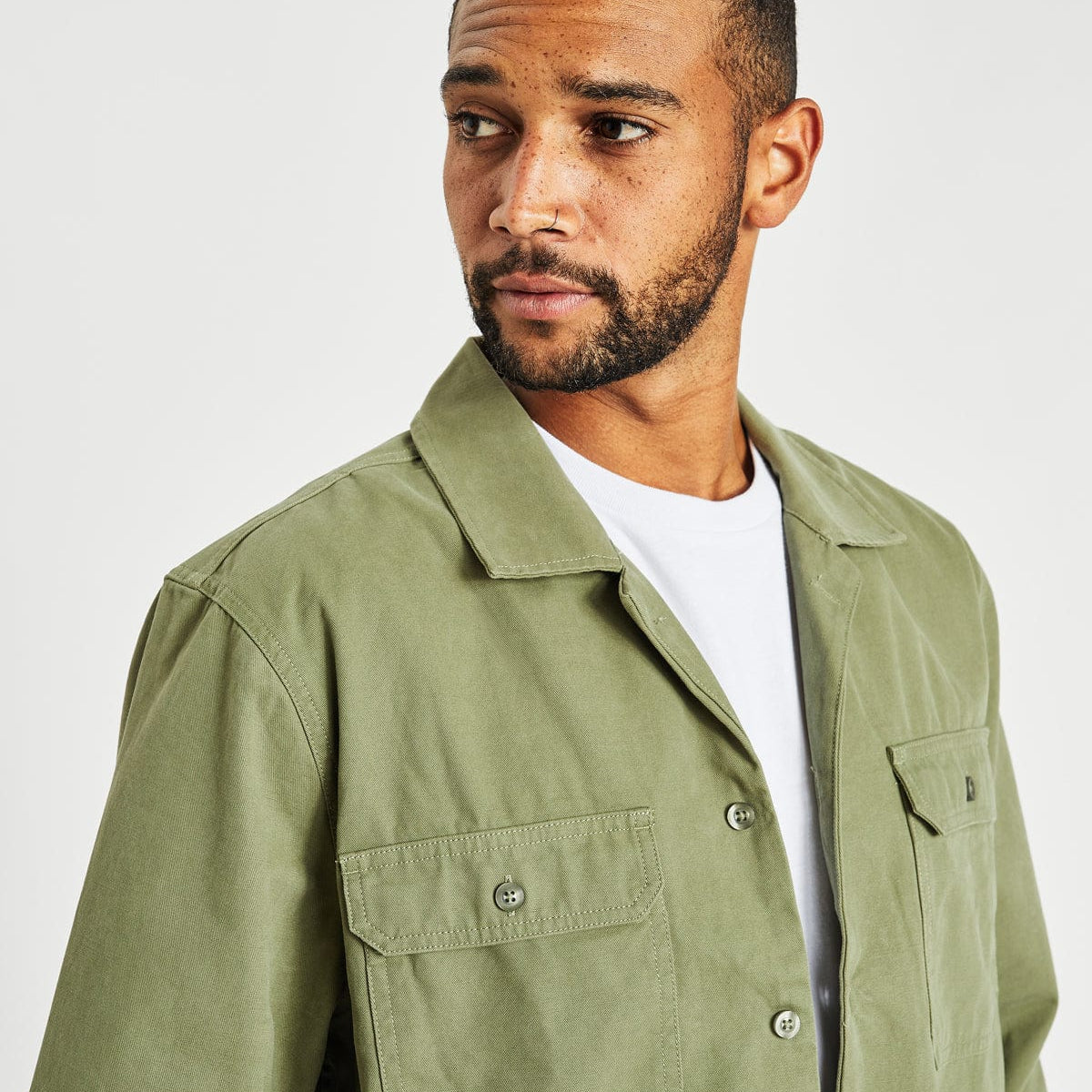 Bowery Surplus Long Sleeve Over Shirt Olive Green Neverland Store